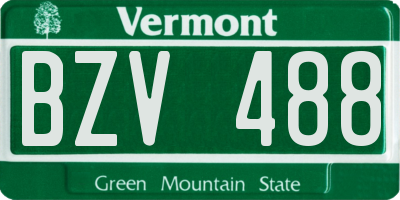 VT license plate BZV488