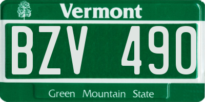 VT license plate BZV490