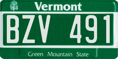 VT license plate BZV491