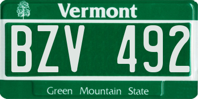 VT license plate BZV492