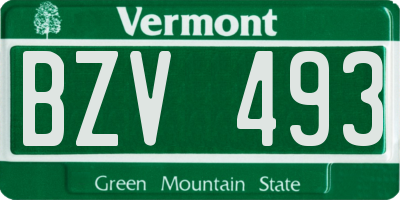 VT license plate BZV493