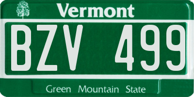 VT license plate BZV499