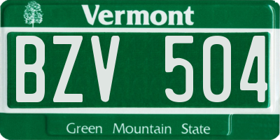 VT license plate BZV504