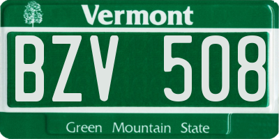VT license plate BZV508