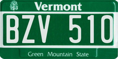 VT license plate BZV510