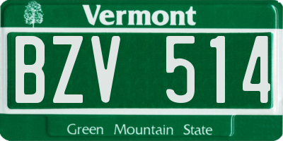 VT license plate BZV514