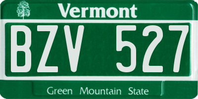 VT license plate BZV527