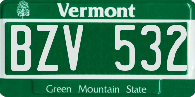 VT license plate BZV532