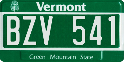 VT license plate BZV541