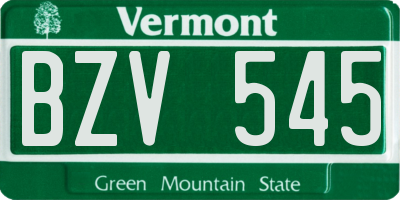 VT license plate BZV545