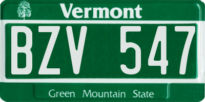 VT license plate BZV547