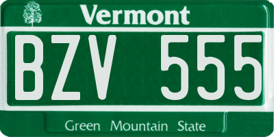 VT license plate BZV555