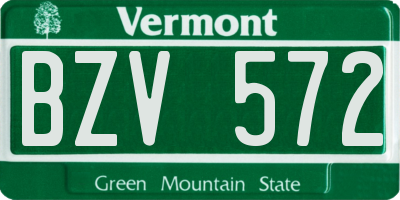 VT license plate BZV572