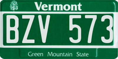 VT license plate BZV573