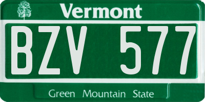VT license plate BZV577