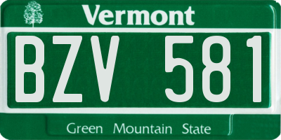 VT license plate BZV581