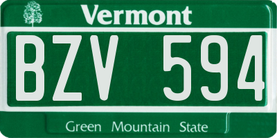 VT license plate BZV594