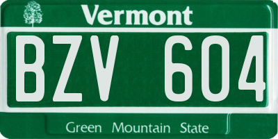 VT license plate BZV604