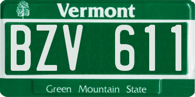 VT license plate BZV611