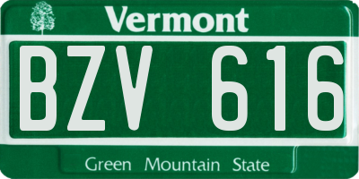 VT license plate BZV616