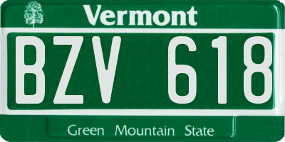 VT license plate BZV618