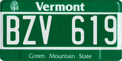 VT license plate BZV619