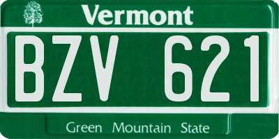 VT license plate BZV621