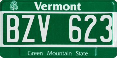 VT license plate BZV623