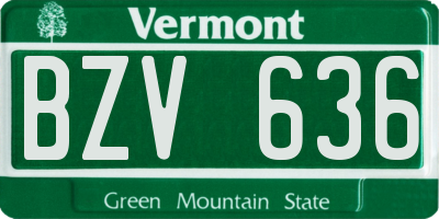 VT license plate BZV636