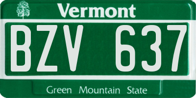 VT license plate BZV637