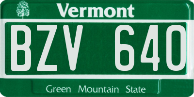 VT license plate BZV640
