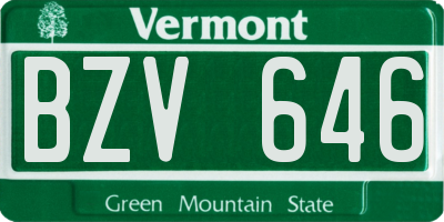 VT license plate BZV646