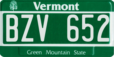 VT license plate BZV652