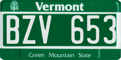 VT license plate BZV653