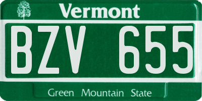VT license plate BZV655