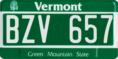 VT license plate BZV657