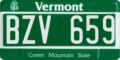 VT license plate BZV659