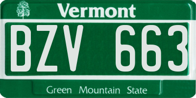 VT license plate BZV663
