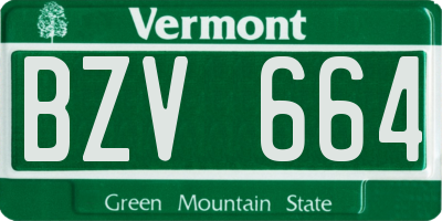 VT license plate BZV664