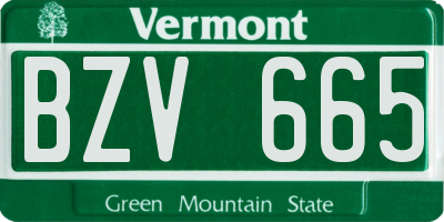 VT license plate BZV665