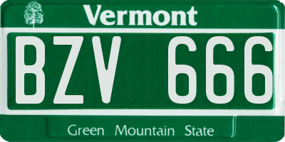 VT license plate BZV666