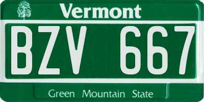 VT license plate BZV667