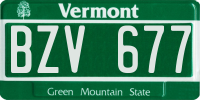 VT license plate BZV677