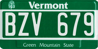 VT license plate BZV679