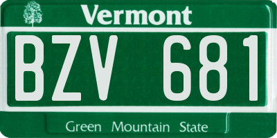 VT license plate BZV681
