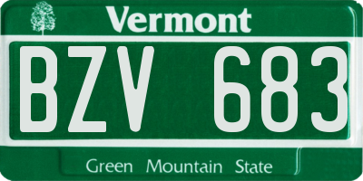 VT license plate BZV683