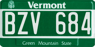VT license plate BZV684