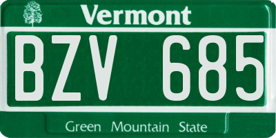VT license plate BZV685