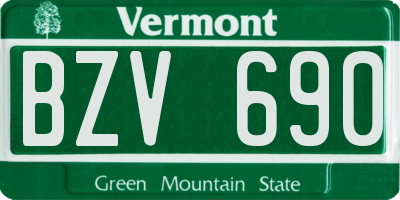 VT license plate BZV690