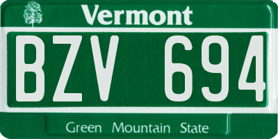 VT license plate BZV694